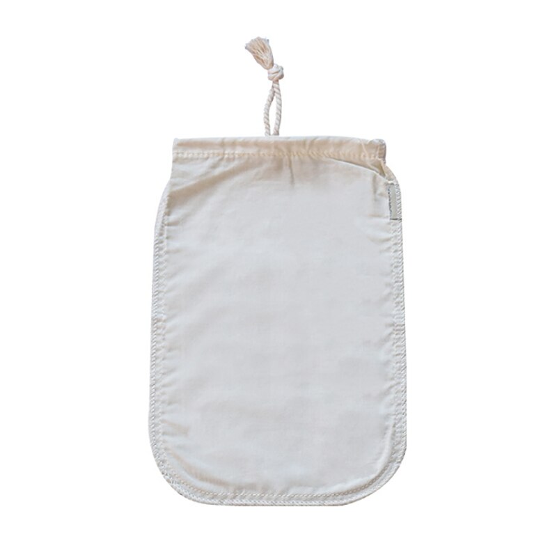 Nut Milk Filter Bag Food Grade Organic Cotton Reusable Food Filter Tea Coffee Juice Filter Bags Bakeware Flour Sieve: L