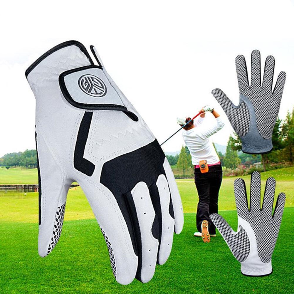 1Pcs Golf Handschoen Men's Links Rechterhand Super Zacht Ademend Fiber Antislip Korrels Slijtvast Handschoen golf Accessoires