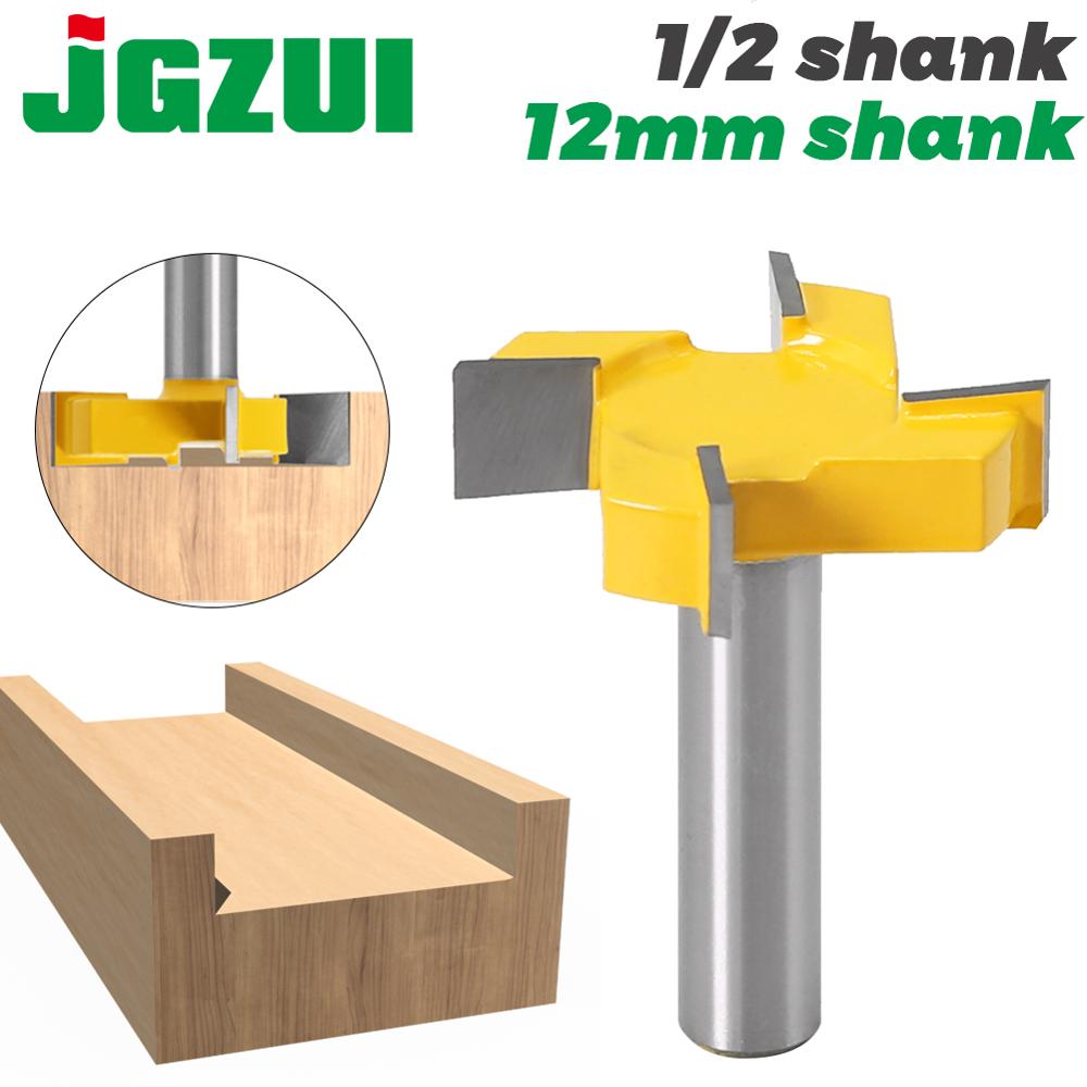 1pc 1/2 "12mm tige 4 bord T Type fraise à rainurer outil de travail du bois routeur Bits pour bois de industrielle fraise à rainurer
