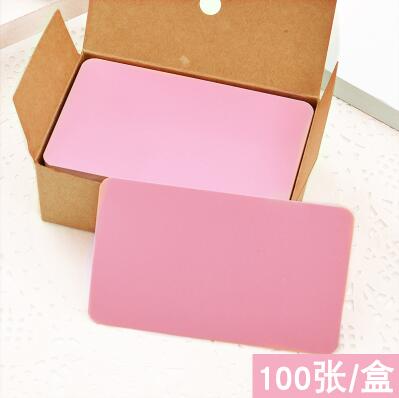 98pcs/lot 7colors blank card Small card Writable card 5.2x8.8cm Message card: Pink
