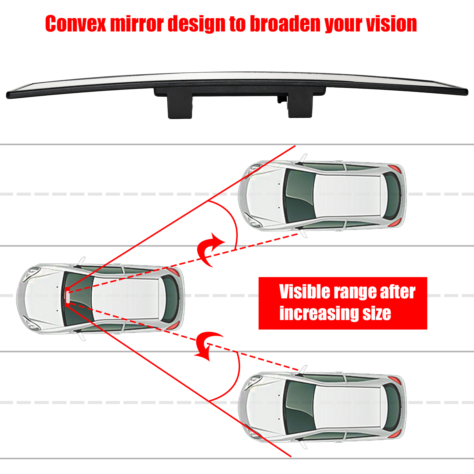 Uniwersalne panoramiczne lusterka wewnętrzne samochodu lusterko wsteczne szerokokątne lusterko wsteczne z klipsem na instalacji lusterko wsteczne