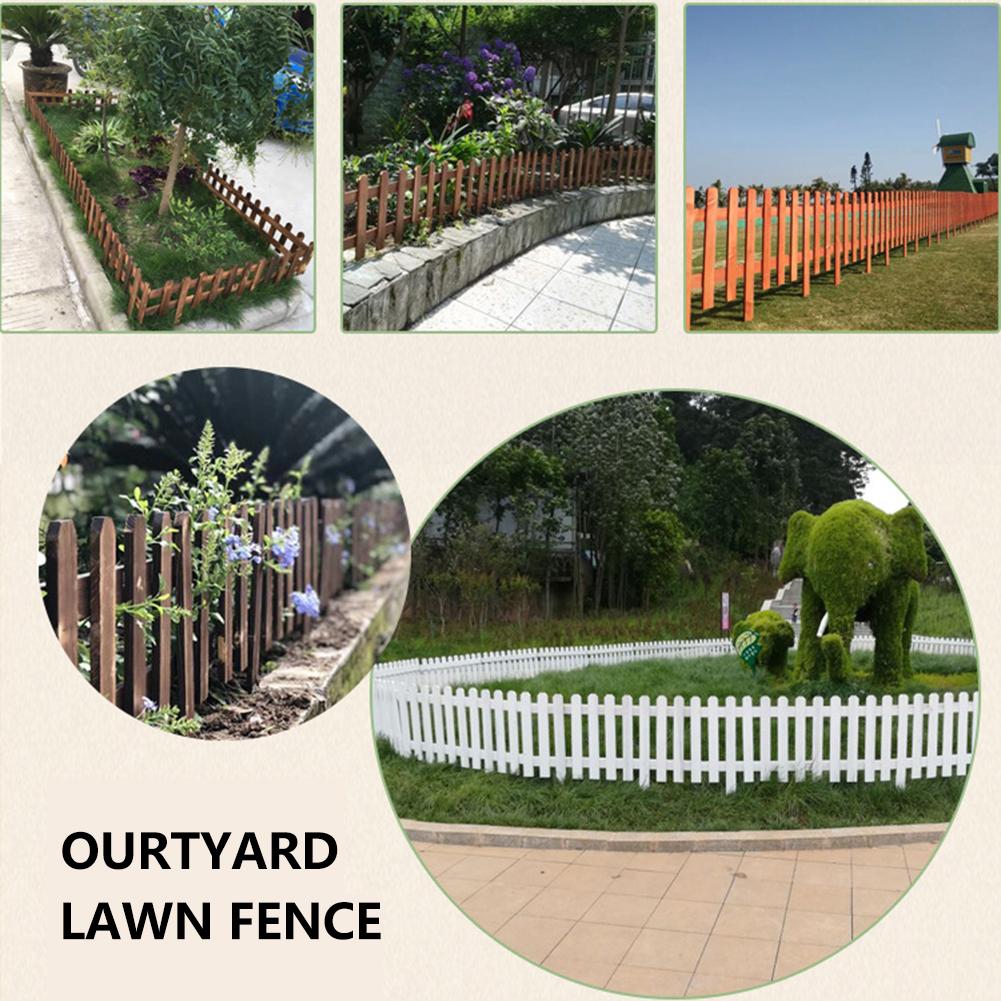 Garden Wood Picket Fence Outdoors Garden Lawn Edging Fence Courtyard Plant Border Edging Barriers Wedding Decorative Fencing