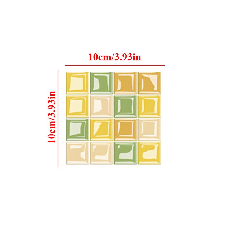 10Pcs Magic Gel Tiles Sticker Mosaic Tile Stickers Kitchen and Bathroom Backsplash Brick Crystal Wallpaper Home Decor