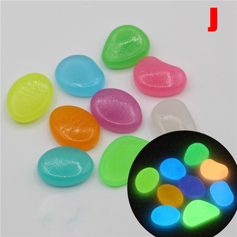 Glow in the Dark Garden Pebbles Glow Stones Rocks for Walkways Garden Path Patio Lawn Garden Yard Decor Luminous Stones: J