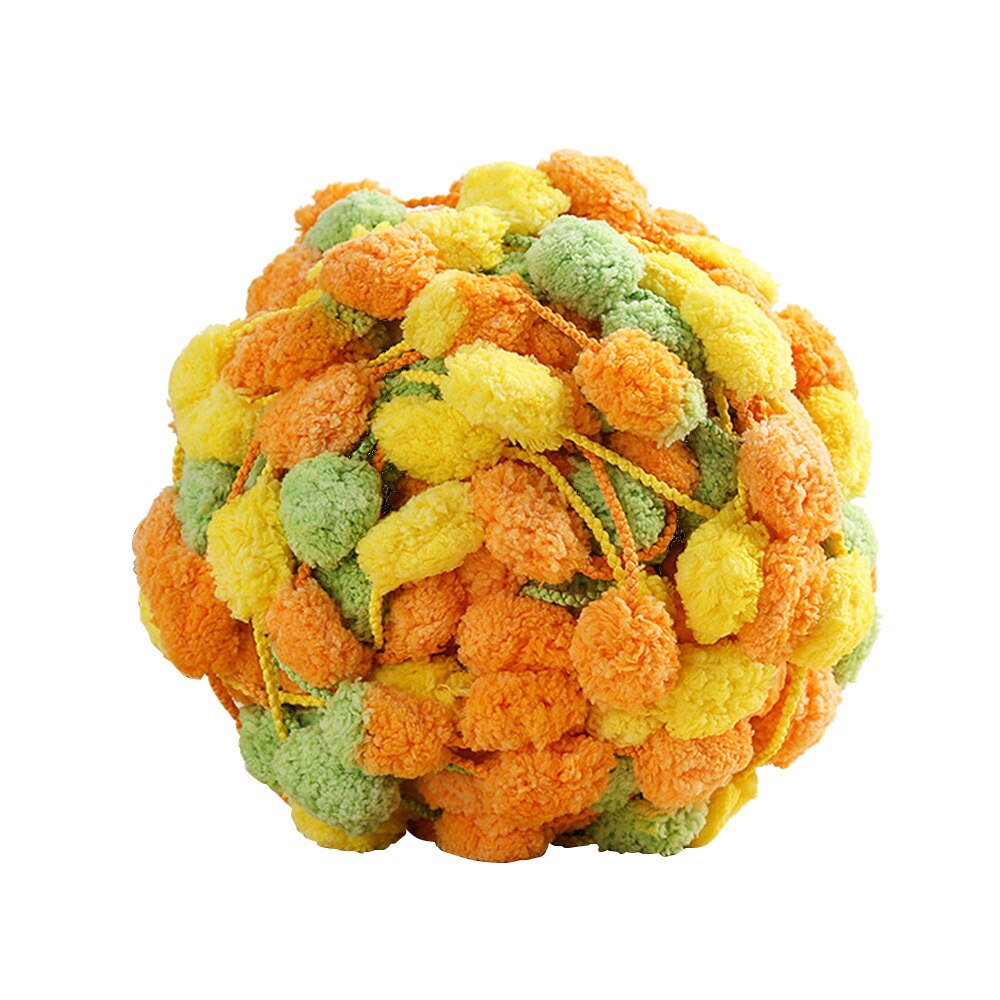 Tjock ull stor mjuk regnbåge pom pom garn handstickning virkgarn diy filt kudde färgglad pumpong tråd 135g: Orange
