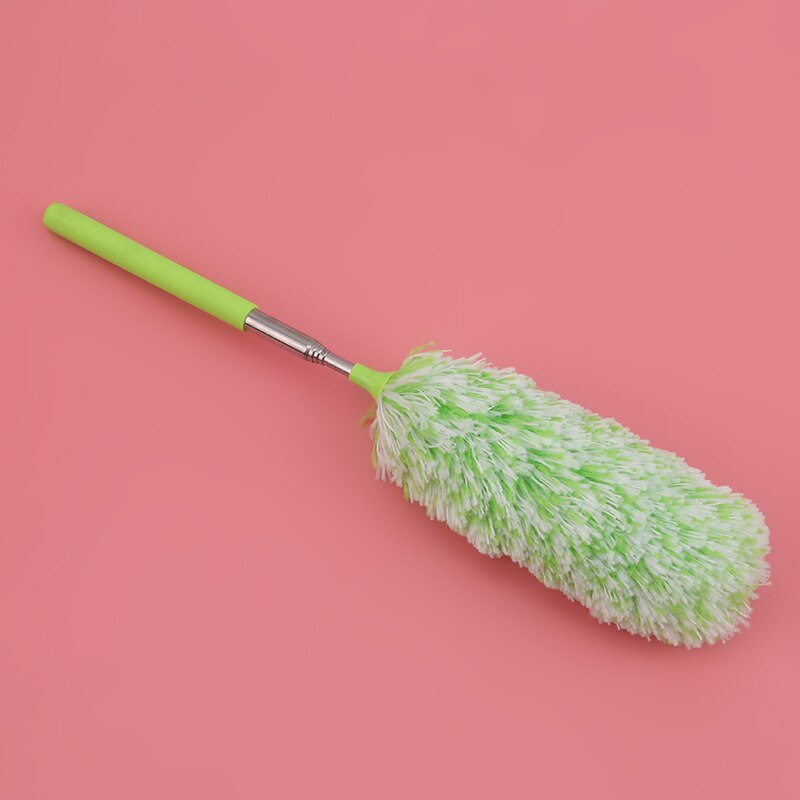 Soft Microfiber Telescopic Duster Brush Static Anti Dusting Brush Home Air-condition Car Furniture Cleaning Tools: green