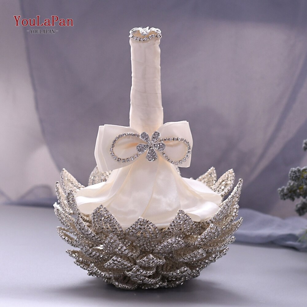 Topqueen HF01 Prachtige Diamanten Bruiloft Boeket Boeket Zilveren Broche Boeket Bruiloft Accessoires Sieraden Boeket