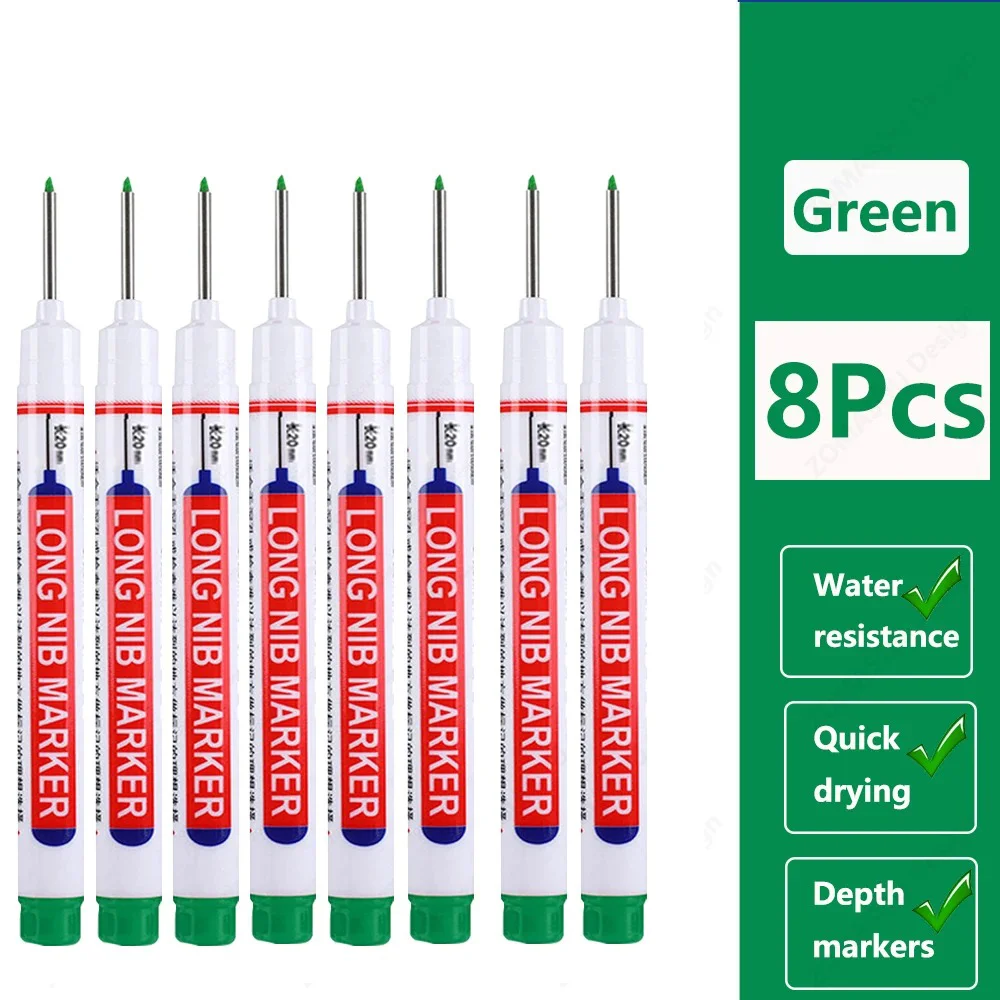 Long Tip Marking Pen 20mm High Visibility Ink, Fast-Drying Permanent with Ergonomic Grip for DIY Craft & All-Surface Woodworking: Yellow