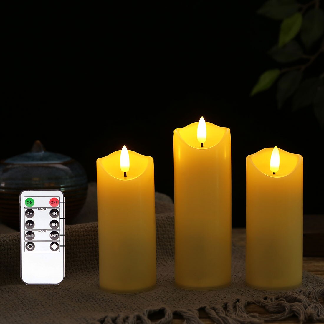 Velas de plástico con Control remoto para año , luz LED tipo vela sin llama con función de sincronización, decoración para el hogar y de San Valentín