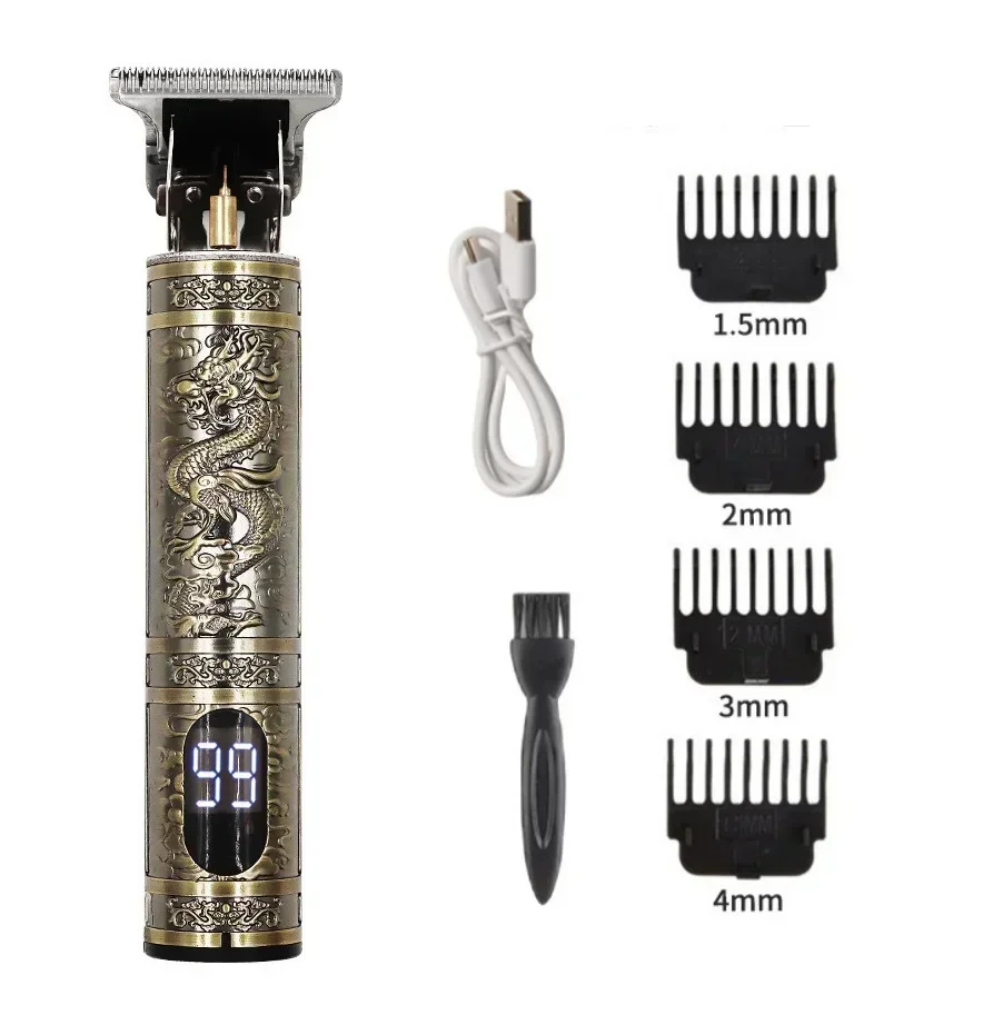 Professioneller Haarschneider, digitaler USB-wiederaufladbarer Haarschneider für Männer, Haarschnitt, Haarschneider, Friseurmaschine, Herren-Trimmer, Rasierer: Grün