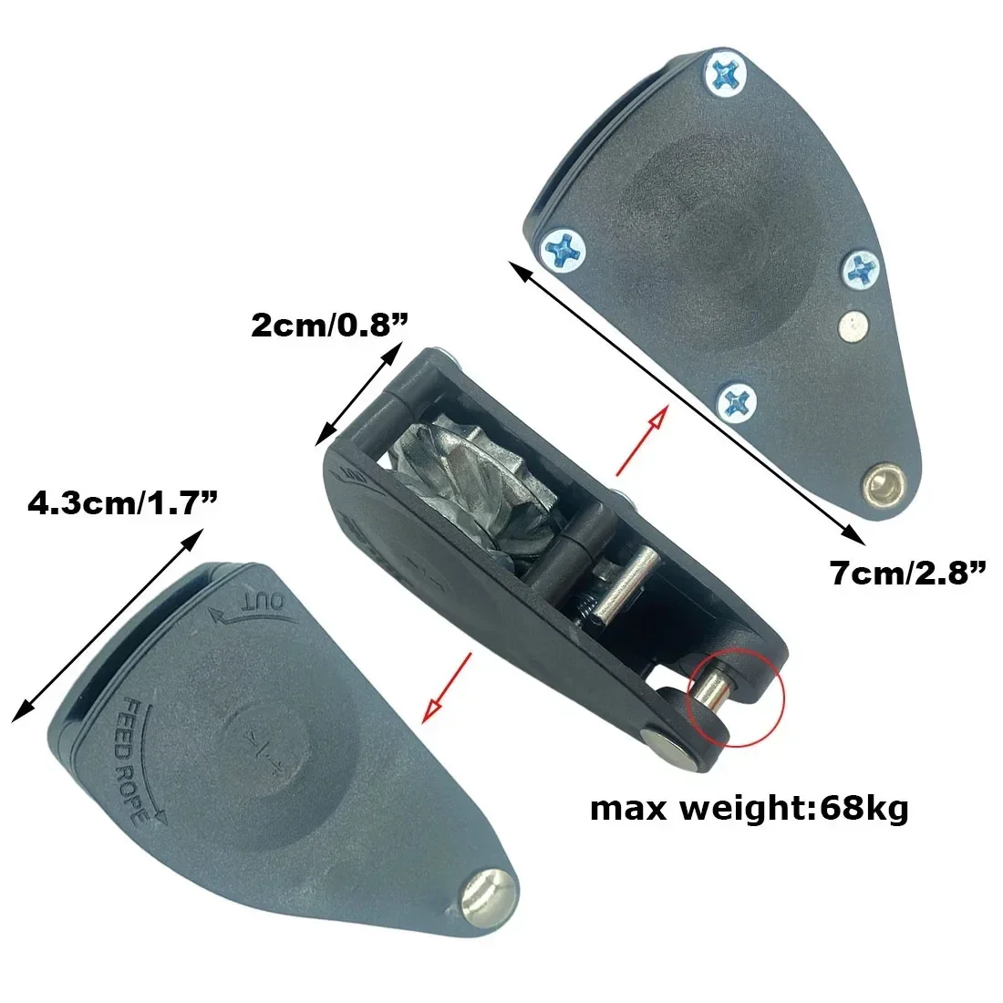 6mm 2/3/5m utomhuscampingtält fastspänningsrep kraftig spännare fästning vindrep spänne remskiva spärrhake markis repkrok