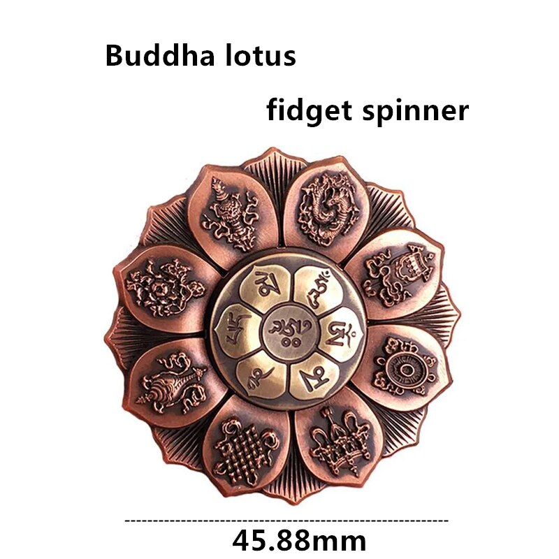 2022 Popular Mini Metal Titanium Alloy Fingertip Gyro Buddhism Modeling Two-Color Decompression Toy Trendy Artifact