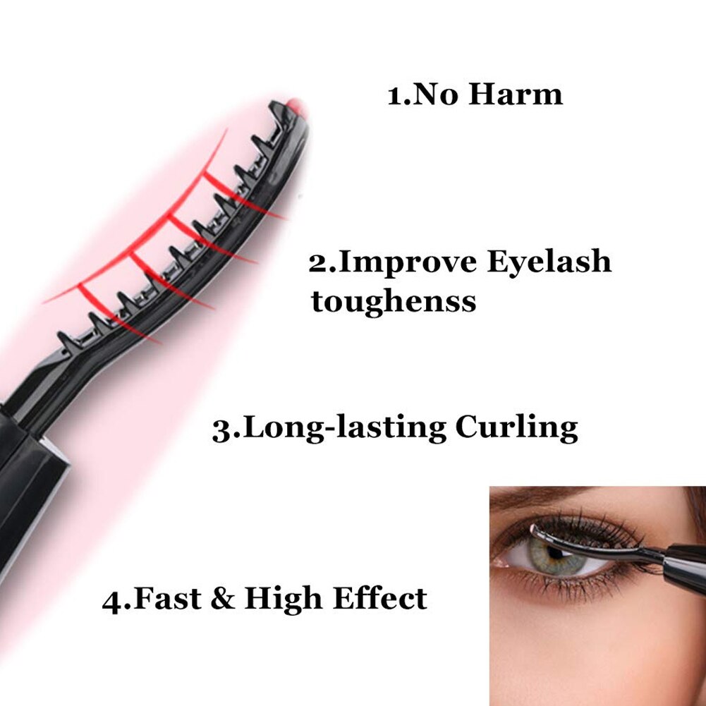 Sähköinen lämmitetty ripsien taivutin sähköinen permanentti taivutin rauta silmäripset applikaattori silmäripsien taivutin clip työkalu