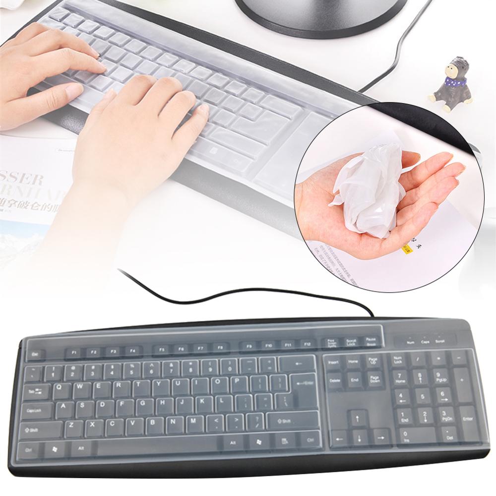 Silicone ordinateur de bureau clavier couverture peau protecteur mince étanche Transparent protecteur Film outils