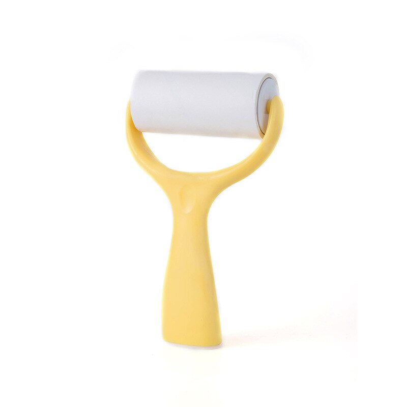 Household roller sticking device tearable clothes with dust removal paper lint removal brush sticky roller drain hair catcher: Yellow