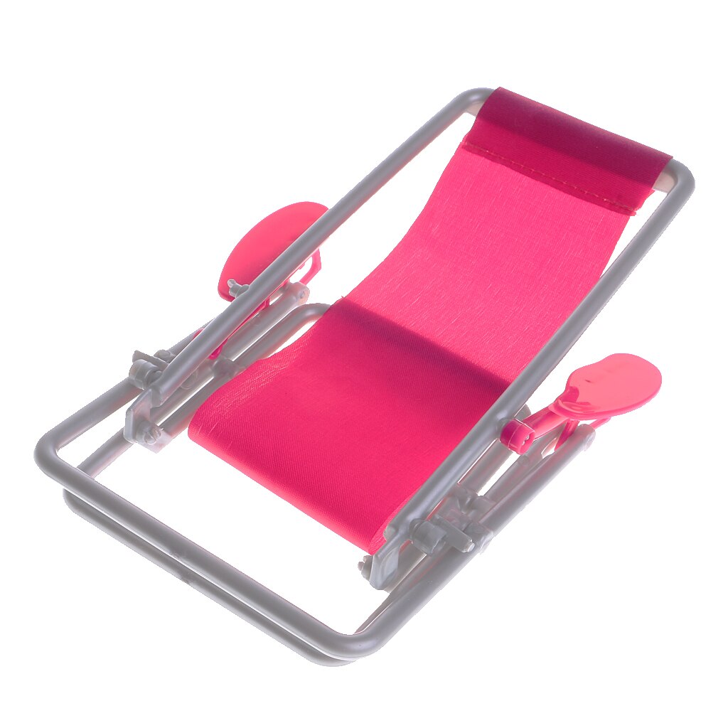 2 Set di sedie a sdraio in plastica 1/6 per accessori in miniatura per case delle bambole