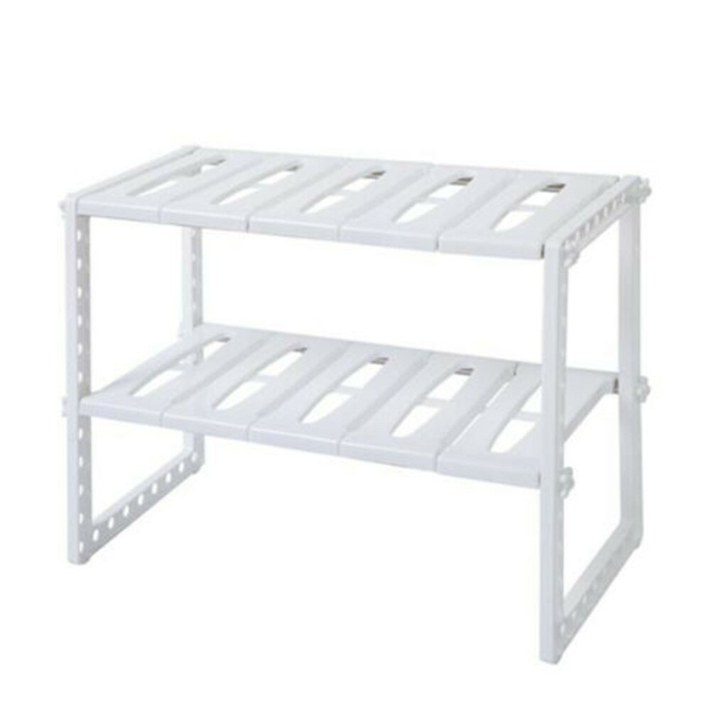 2-Tier Sink Rack Organizer Storage Expandable Adjustable Kitchen Shelf Holder 66CY