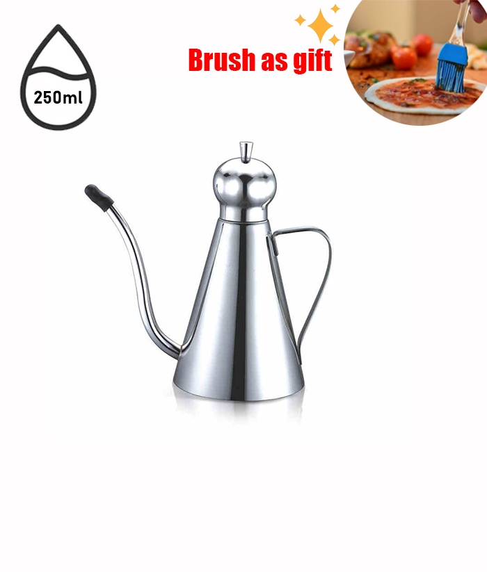 SUS304 Stainless Steel Oil Dispenser Bottle Leakproof Cruet with Spout Easy Precision Pouring of Olive Oil Vinegar and Grease: light yellow