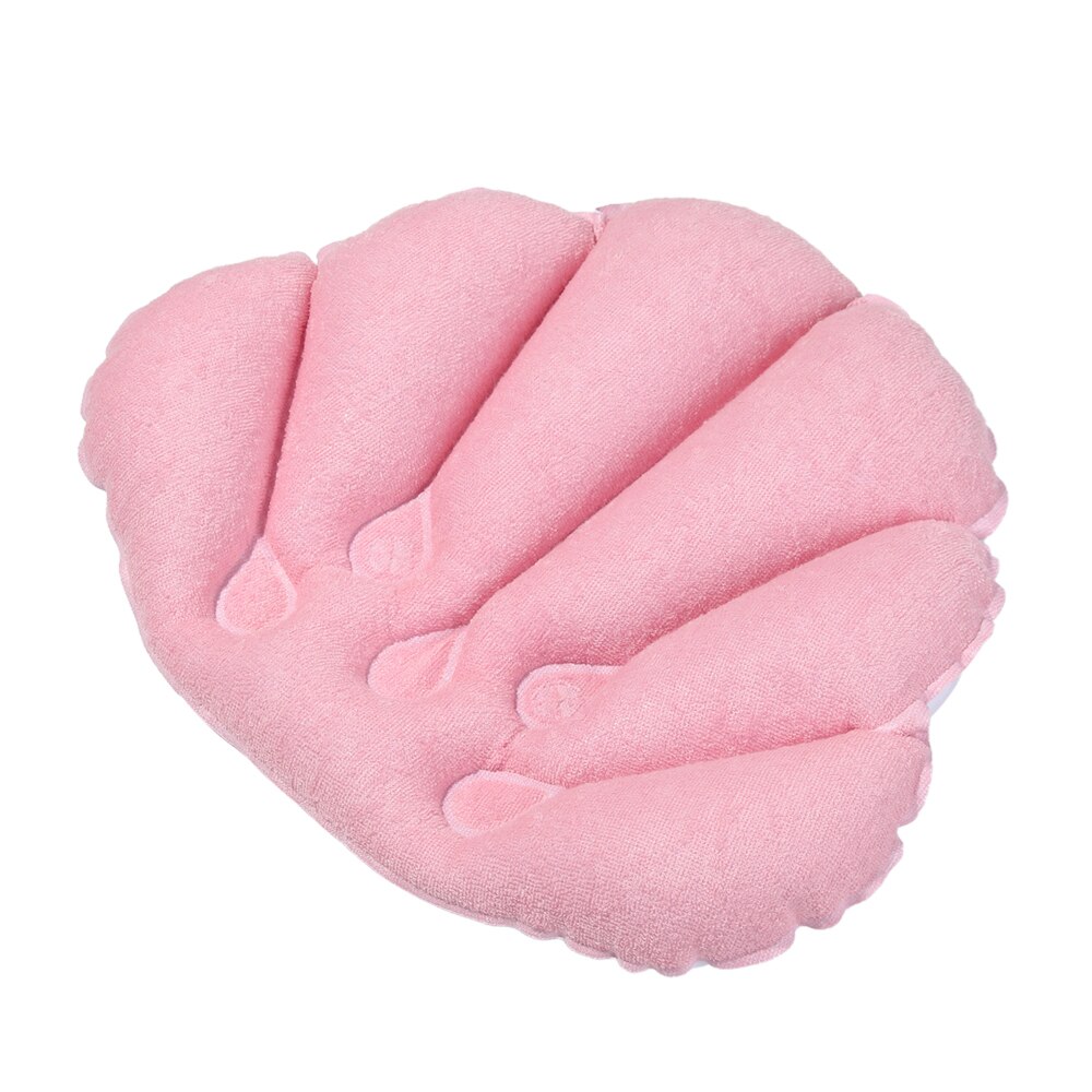 Coussin de bain gonflable en forme de coquille, pour Spa à la maison, coussin de baignoire pour le cou, Support de coussin avec ventouses