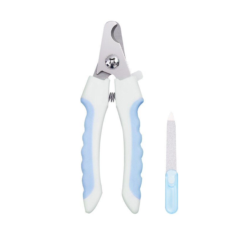 Pet Cat Dog Nail Clipper Cutter Stainless Steel Grooming Scissors Clippers Claw Nail Scissors with Lock: Blue A / L