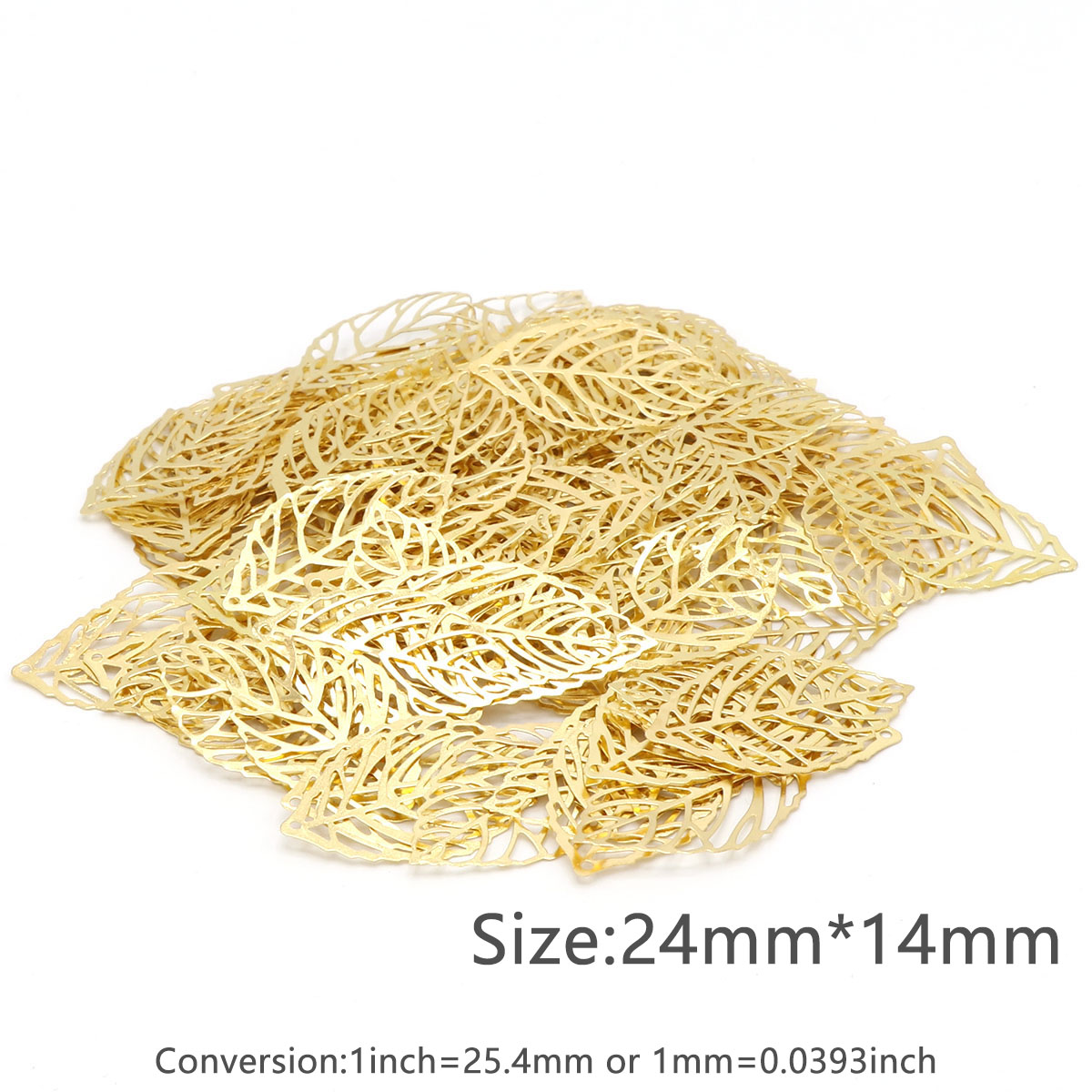 100 stuks ambachtelijke holle bladeren hangers klassieke multifunctionele metalen blad charme geavanceerde DIY filigraan sieraden maken accessoire: WHITE