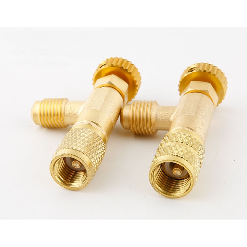 Adaptateur vanne de sécurité de climatisation, outil de réfrigération, R410a R22, adaptateur pour tuyau de charge, 1/4 "5/16" pouces, mâle/célèbre