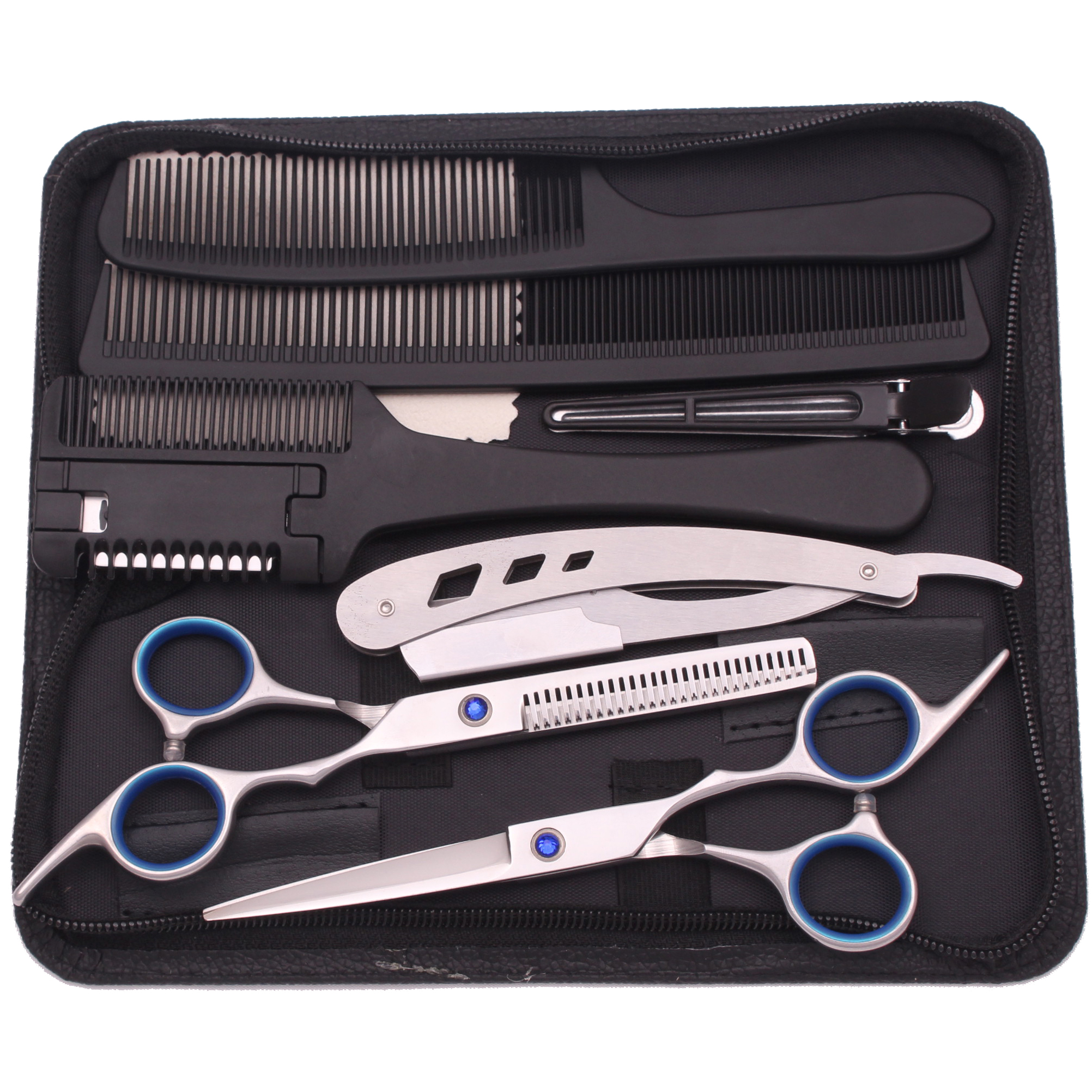 6.0 ''Professionele Haar Schaar Knippen Schaar Dunner Kappers Kapsel Scheermessen Kam Set Salon Kapper & Thuis