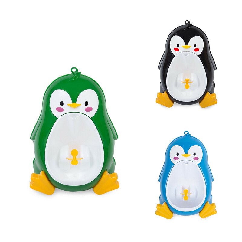 Babyjongen potje zindelijkheidstraining pinguïn kinderen staand verticaal urinoir jongens plassen baby peuter muurbevestigd