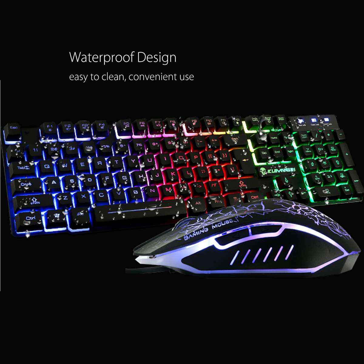 Colorful Backlight USB Keyboard Kit Wired Gaming Keyboards 2400DPI LED Gaming Mouse Combo with Mouse Pad Mix Backlit Mice