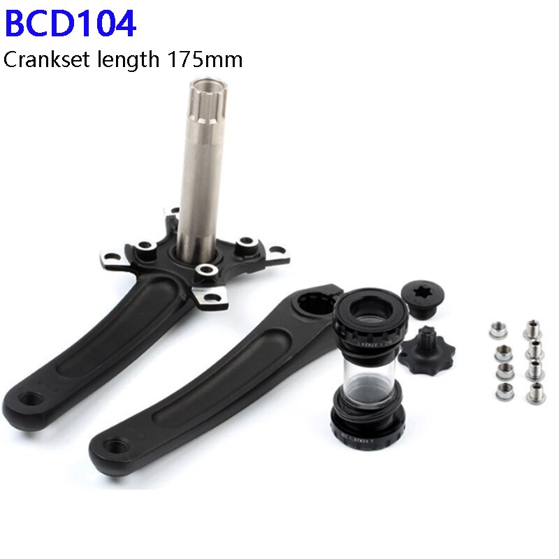 Jeu De Manivelles En Alliage D'aluminium Pour VTT - BCD 104mm, Longueur 170mm, Noir