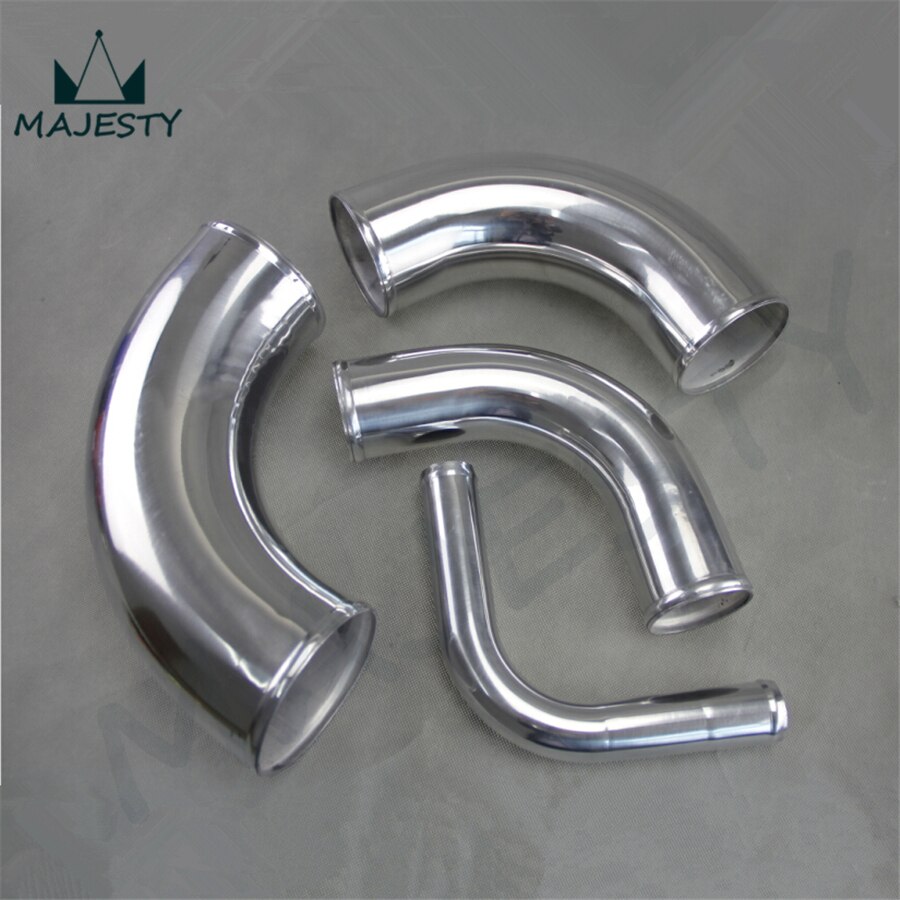 CSKS 90 Degree 38mm (1.5") Aluminum Intercooler Pipe - Silver Anodized Intake Piping Tube For Custom Turbo Setups