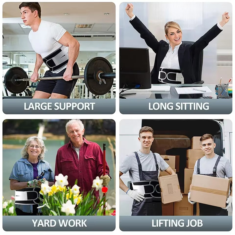 KoKossi 1 stuks druk ademend verstelbare taillebeschermer lendensteun gym vaste riem fitness stalen plaat ondersteuning unisex