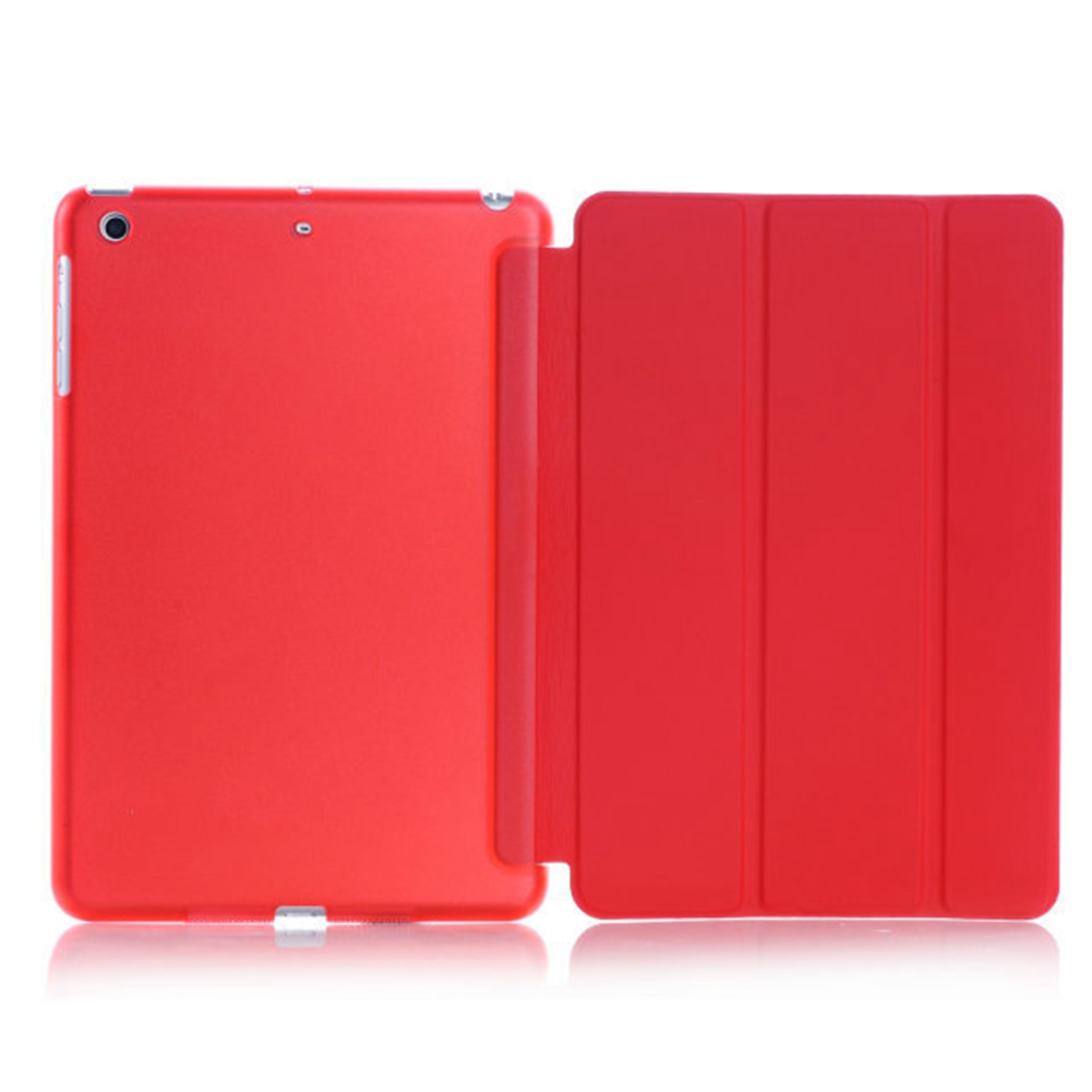 Funda magnética flexible de cuero PU Ultra delgada con soporte inteligente, funda para Apple i Pad Mini 1 2 3 Retina, funda transpirable intelectual: Red