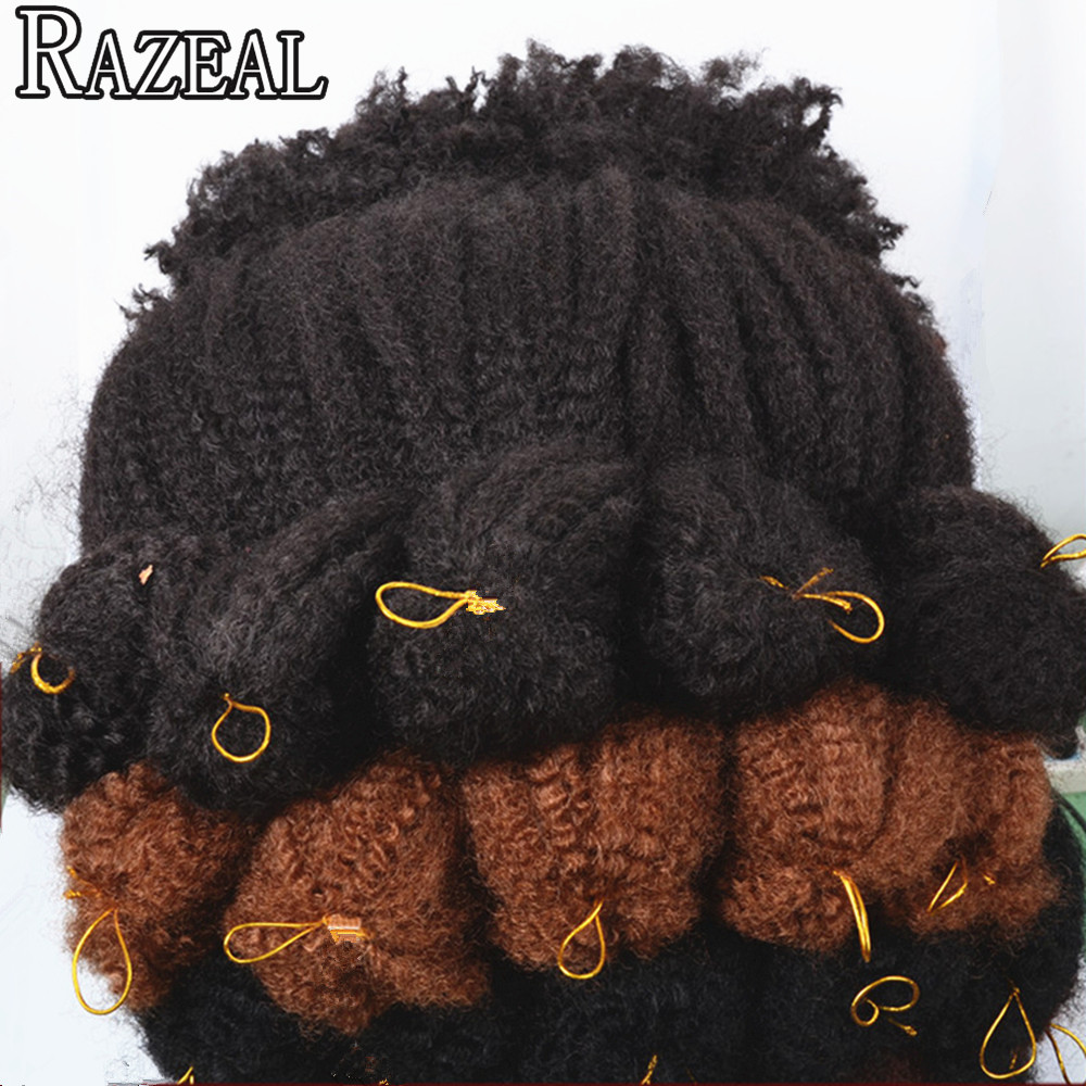 Razeal 5 pakker 18 " afro kinky marley fletninger hår hæklede fletninger syntetisk fletning hår extensions høj temperatur fiber