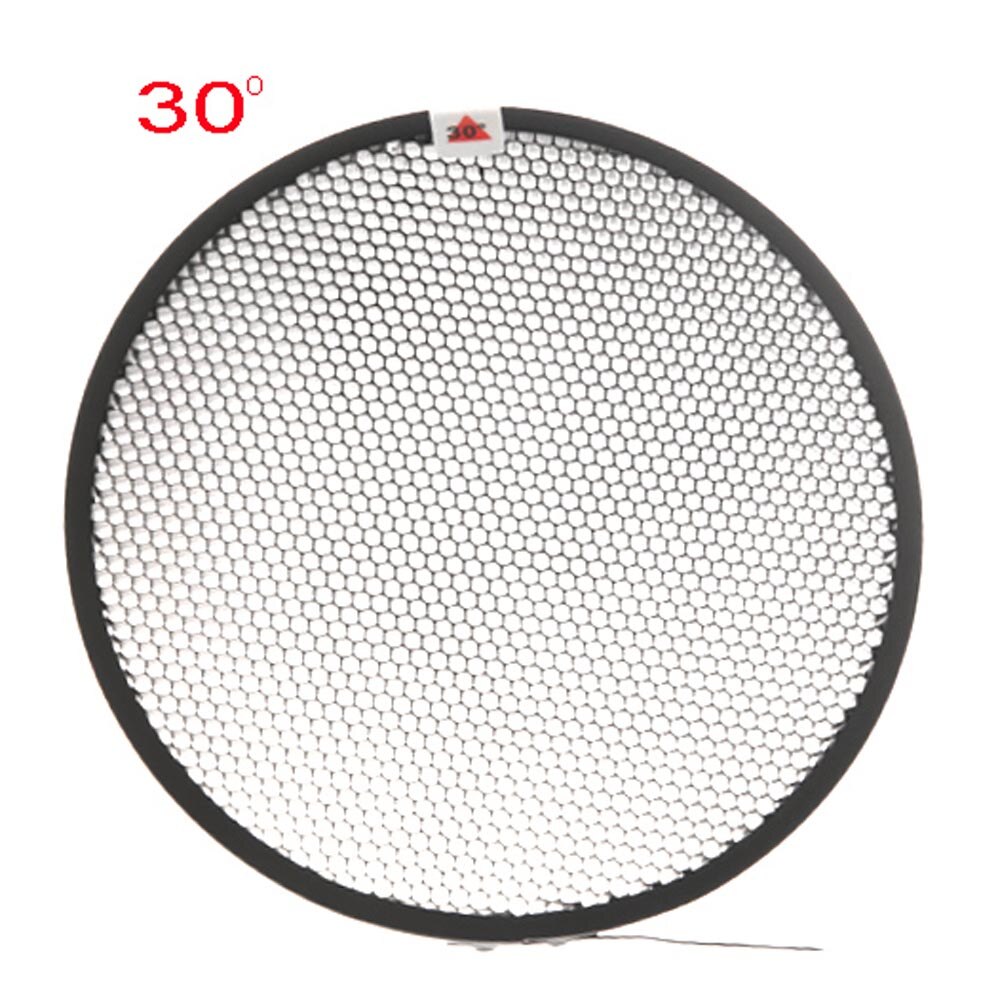 7" 18cm Bowens Standard Reflector Dish 10 20 30 40 50 60 Degree Honeycomb Grid Soft Diffuser Lamp Shade for Strobe Flash Light: 30 Degree Grid