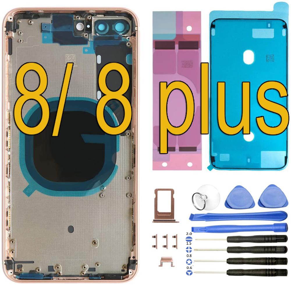 Dla iPhone 8 8 Plus wysokiej jakości tylna rama środkowa obudowa obudowa tylna pokrywa z kartą SIM czarny biały czerwony złoty zamiennik