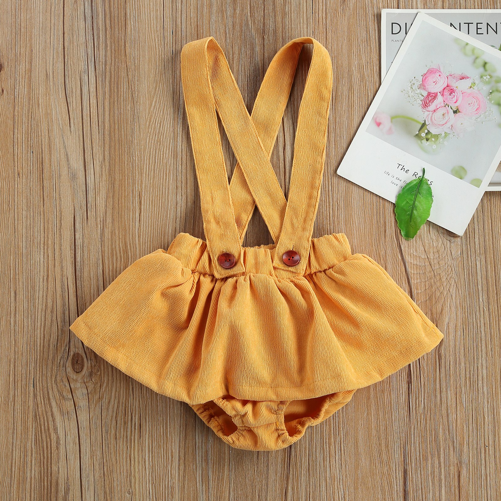 Monos sin mangas con botón de correa para bebé, Culotte de Color sólido, amarillo,: 12 meses