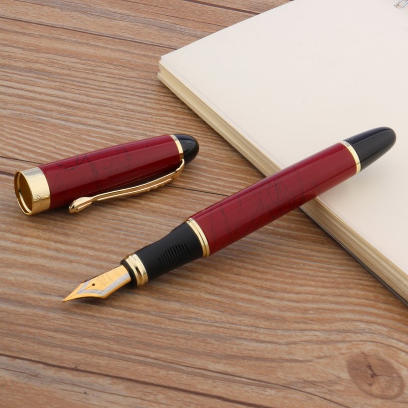 Luxe Jinhao X450 Metalen Vulpen Gouden Zwarte Elegante Briefpapier Kantoor Schoolbenodigdheden Inkt Pen: dark red