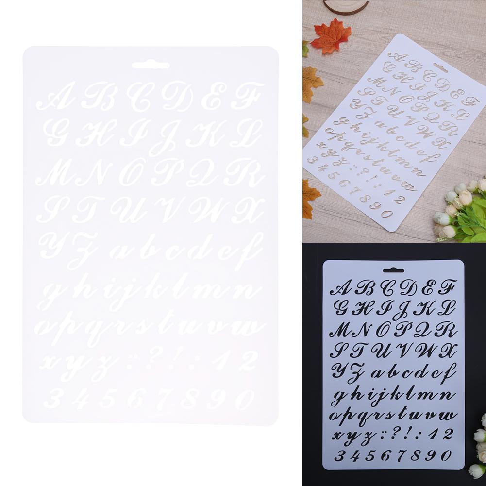 DIY Alphabet Number Lettering Stencil Template Hollow Letter Scrapbooking Stencils Painting Paper Craft Word School Supplies