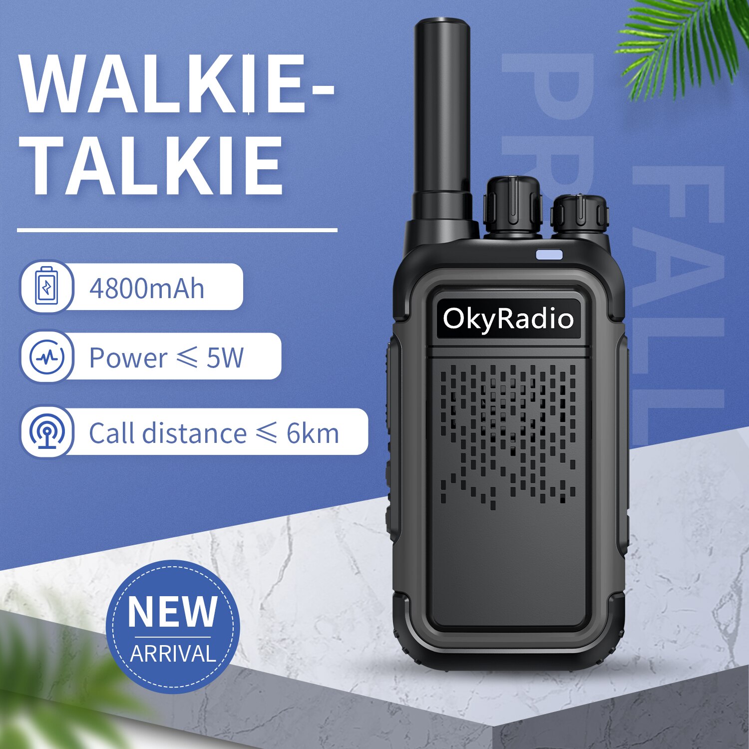 2022 heißer Walkie-Talkie 4800mAh Große-kapazität Batterie 16 Kanäle Wasserdichte Walkie-Talkie 6 Km Lange-abstand
