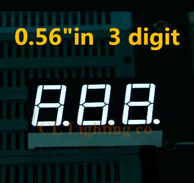 0.56 inch white 3 digit LED Display Module 0.56" 0.56in DIP digital tube Common cathode 7 Segment 3 Digital LED Display