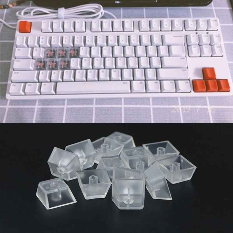 10Pcs Transparent ABS Keycaps Mechanical keyboard Keycaps Matte Backlit Keycaps N0HC