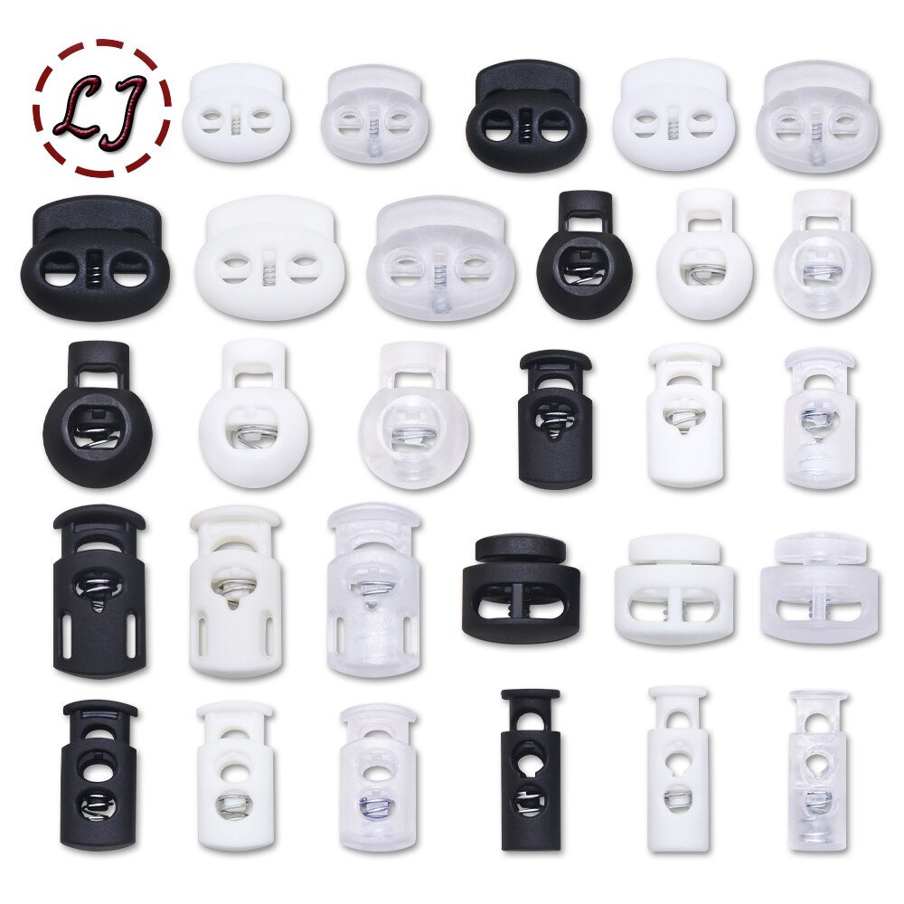 Neue 10 stücke Schnur Schloss Kunststoff Stopper Schnur Enden Schaltet Clip Schnalle Taste Schwarz Frost Schnürsenkel Sportswear DIY Tasche Zubehör