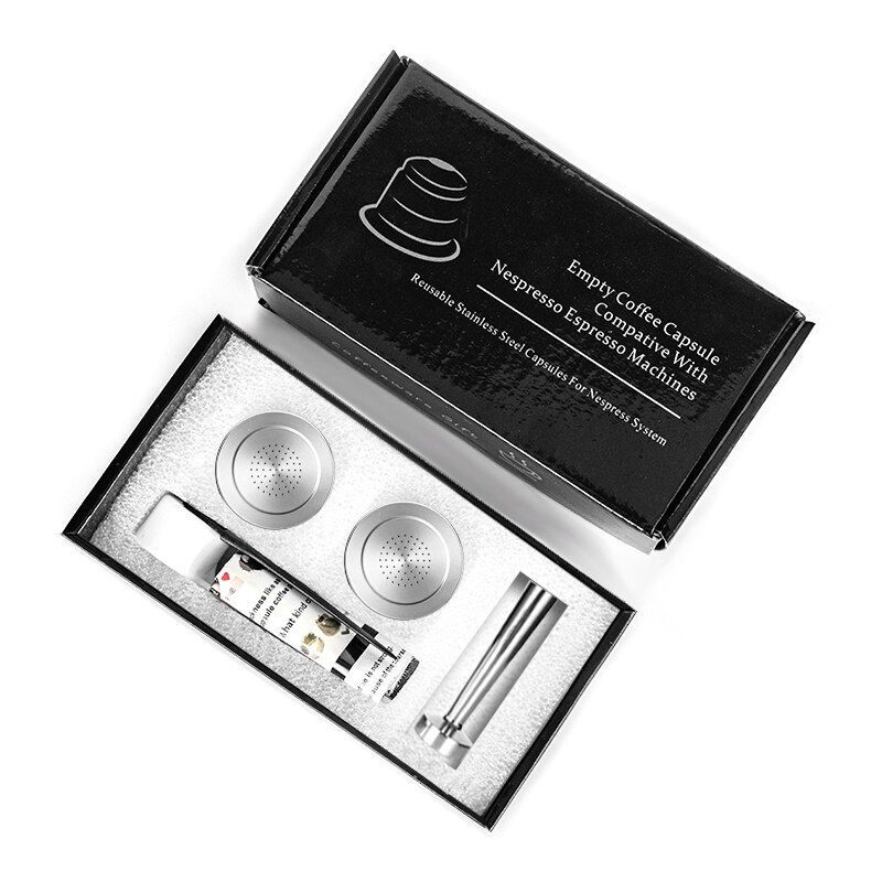 Nespresso Nachfüllbare Kapsel Edelstahl Kaffee Inox Cafe dauerhaft Kaffee Filter manipulieren Coffeeware Für Nespresso Maschinen: 2 Kapsel 1 manipulieren