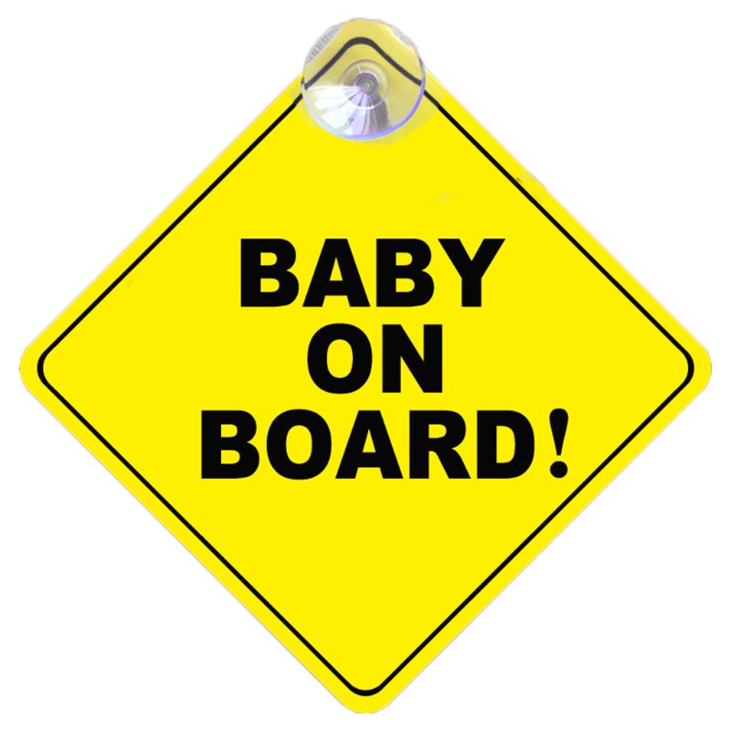 Baby Aan Boord Wandelwagen Veiligheid Autoruit Sticker Geel Reflecterende Waarschuwing Teken