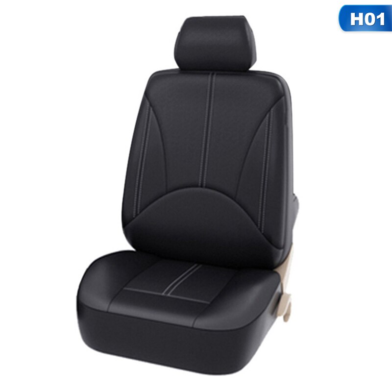 Universele Auto Pu Lederen Voorzijde Auto Stoelhoezen Terug Emmer Auto Bekleding Auto Interieur Auto Seat Protector cover: 1pc Front Seat Cover