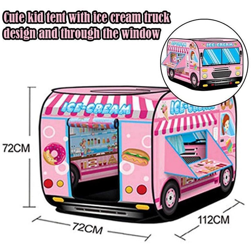 Tienda de juegos para niños, camión de helados, casa de juegos plegable para interiores y exteriores, para niños pequeños, niños y niñas