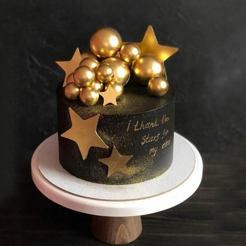 Décorations de 10e anniversaire, décoration de gâteau dorée