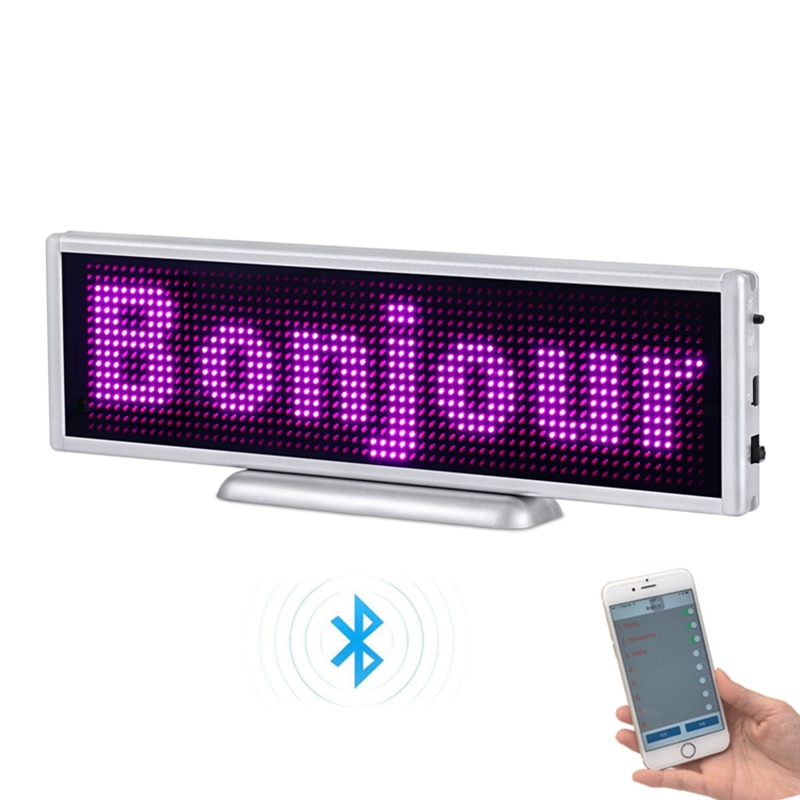 Indendørs  p3 16 * 64 pixel genopladeligt led fast-mobil besked led display panel og belyst skilt med app bluetooth funktion