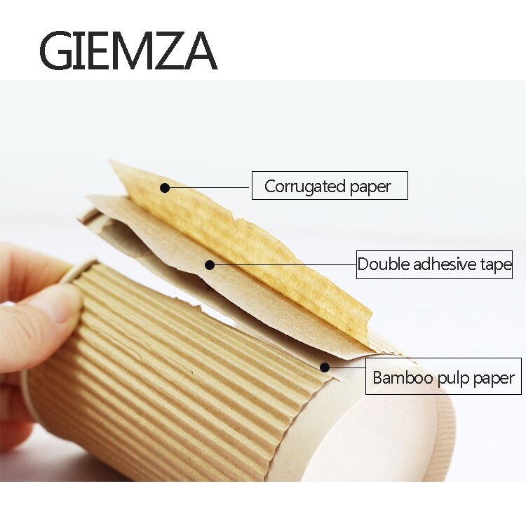 Giemza pappersmuggar 25 st engångs kaffekopp med lock 4oz verktyg te butik stormarknad prova smaka kopp anti-skållning